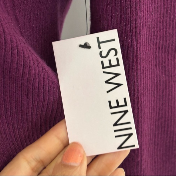 Nine West Purple Crew Neck Sweater with Long Sleeves - Picture 6 of 10